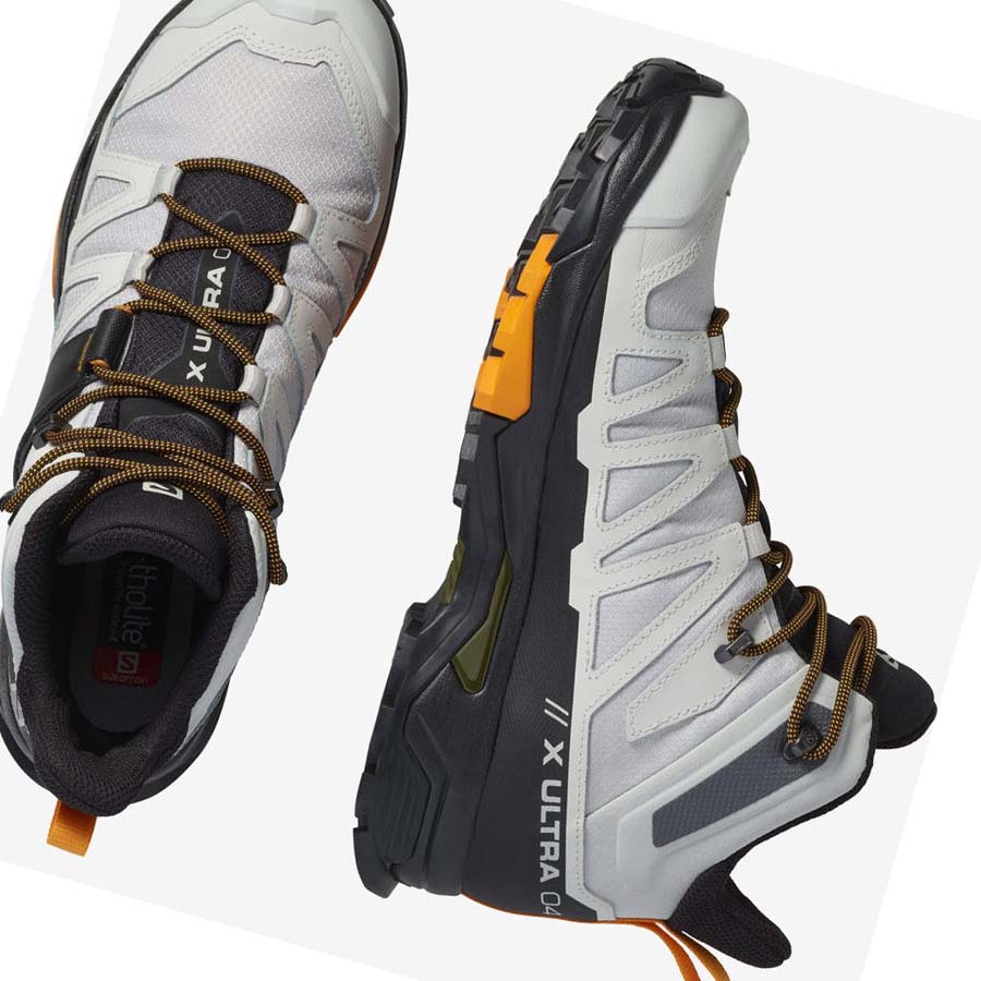 Salomon X ULTRA 4 MID GORE-TEX Túracipő Férfi Fehér Fekete | HU 2082NWY